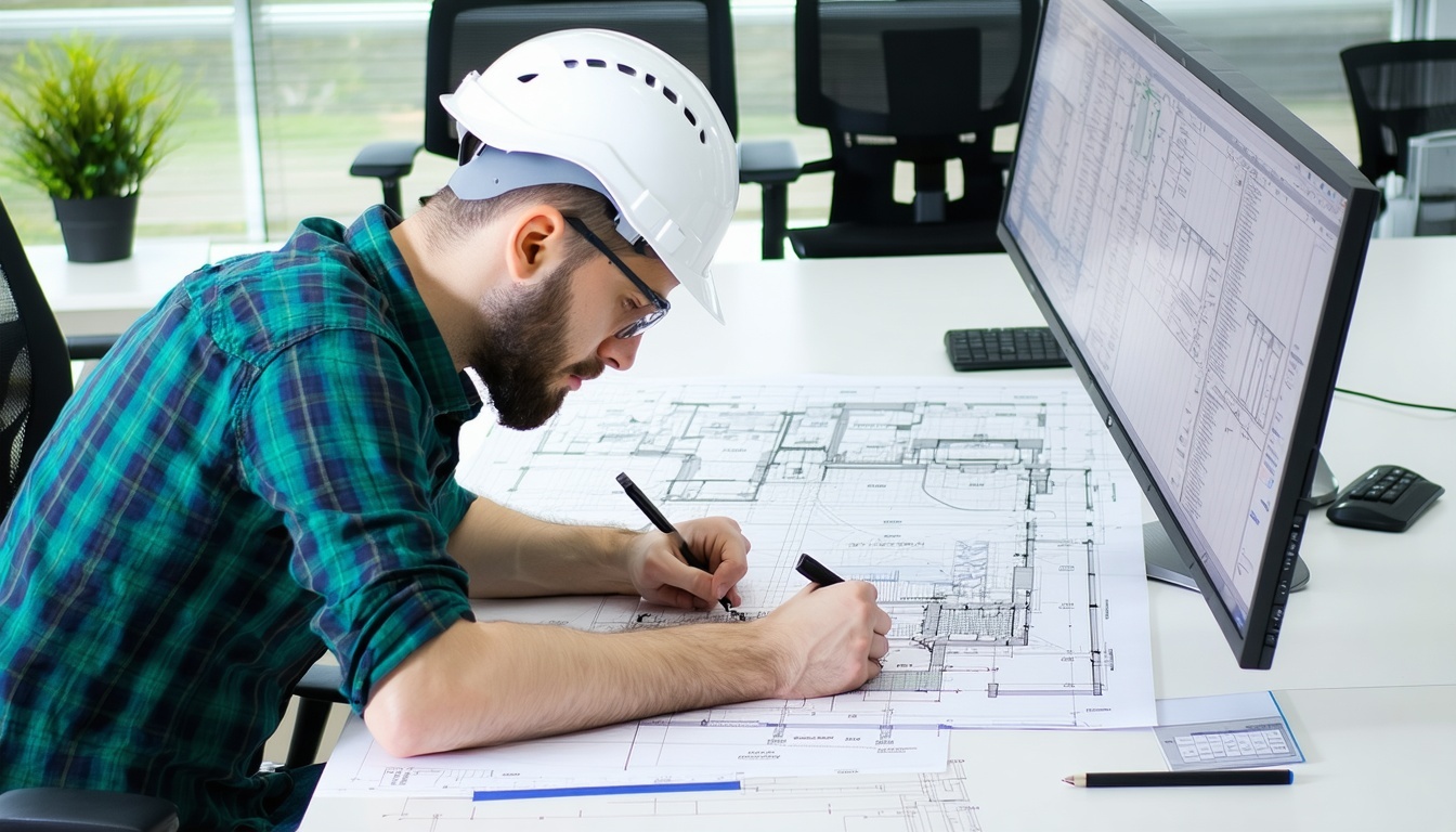 Ingenieros trabajando en diseño CAD